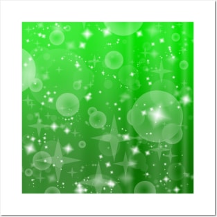 Christmas Tree Green Sparkle Pattern Posters and Art